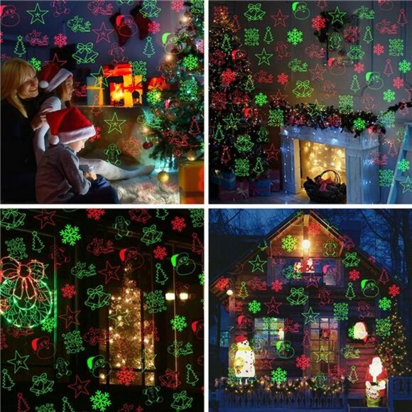 Christmas Laser Projector Lights, 8 Patterns LED Projection Lights with Remote - Picture 5 of 6